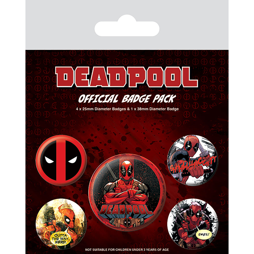 Deadpool Outta The Way Set Of 5 Badge Pack