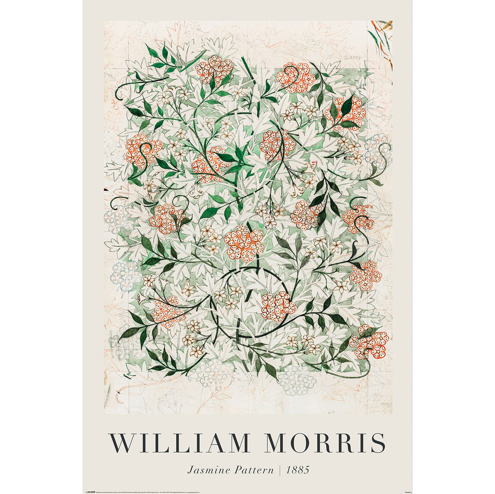 William Morris Jasmine Pattern In Progress 1885 Art Maxi Poster