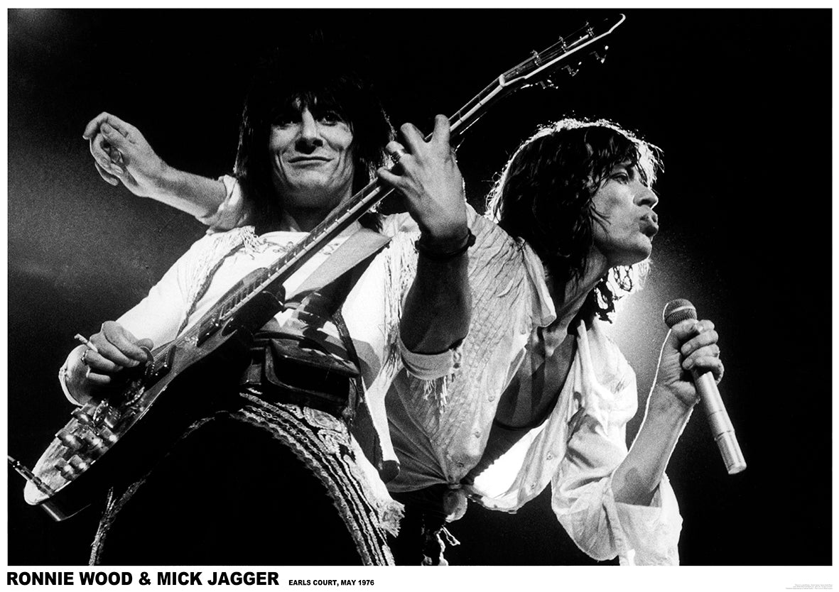 Ronnie Wood & Mick Jagger Live Earls Court May 1976 Maxi Poster