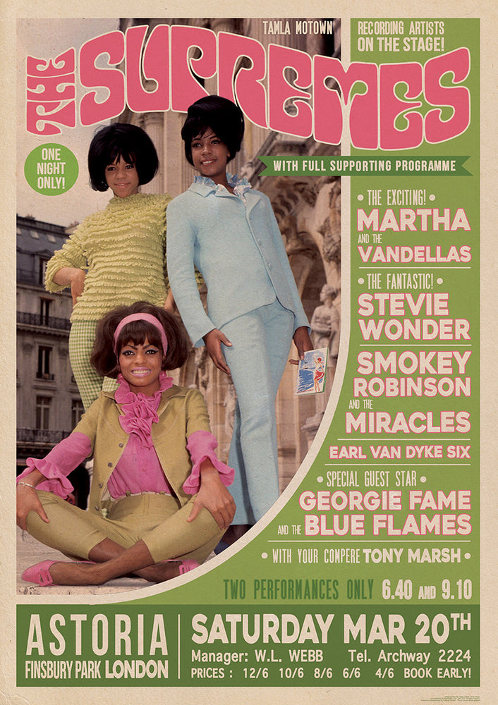 The Supremes Live London Astoria Theatre March 1965 Maxi Poster