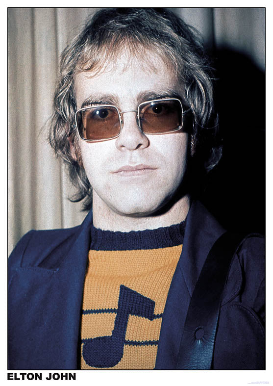 Elton John Portrait London Early 70's Colour Maxi Poster