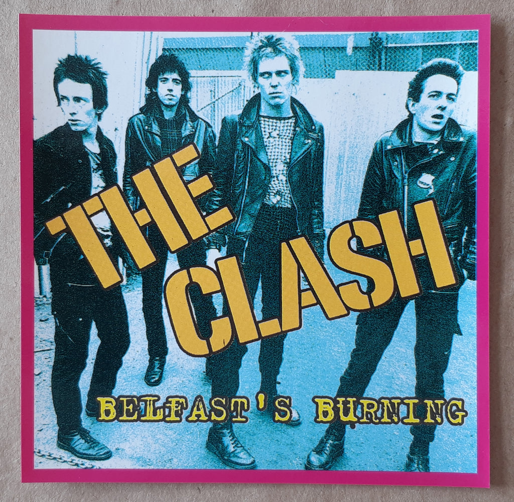 The Clash Belfast's Burning 10cm Square Vinyl Sticker