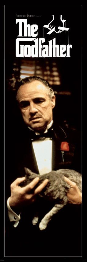 The Godfather Holding Cat Colour 158x53cm Door Poster