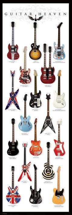 Guitar Heaven 18 Famous Axes Collage 158x53cm Door Poster