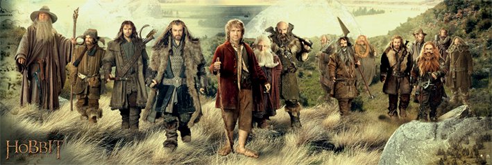 The Hobbit The Company Official Panoramic 158x53cm Door Poster