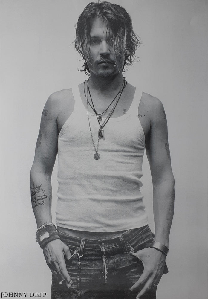 Johnny Depp Vest Black And White Maxi Poster