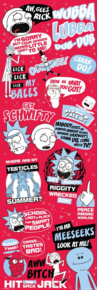 Rick And Morty Quotes Licensed 158x53cm Door Poster