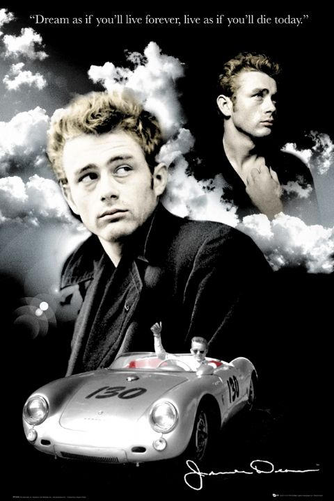 James Dean Clouds Montage Maxi Poster