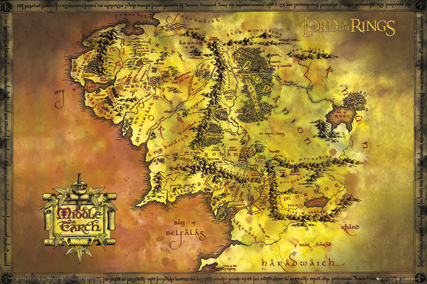 Lord Of The Rings Classic Map Maxi Poster