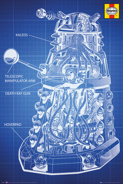 Doctor Who Haynes Dalek Blueprint Maxi Poster