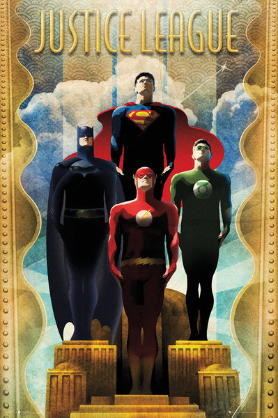 Justice League America Art Deco Team Maxi Poster