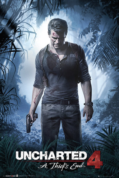 Uncharted 4 A Thief's End Cover Art Gaming Maxi Poster – Koolpixnz