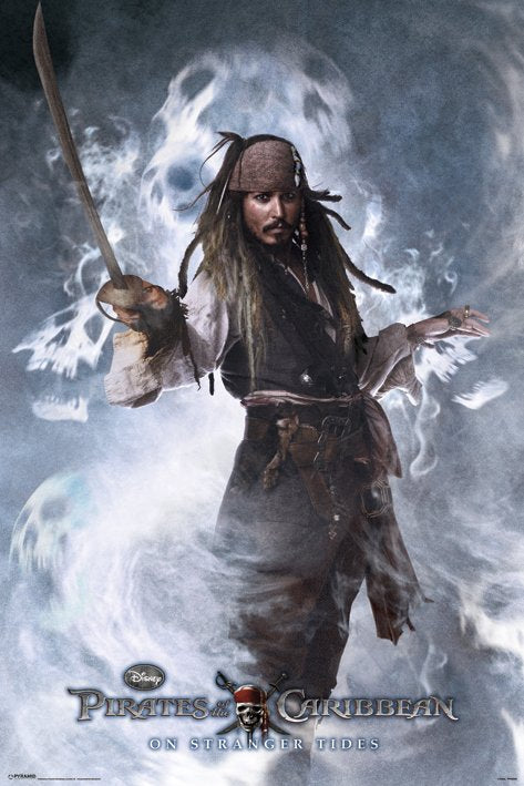 Pirates Of The Caribbean Johnny Depp Metallic Signature Large Metallic Foil Maxi Poster