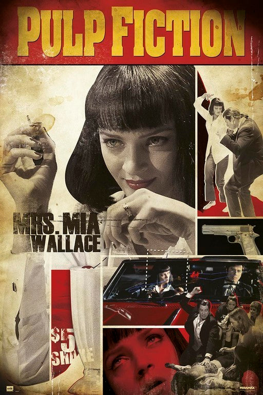 Pulp Fiction Mrs Mia Wallace Montage Maxi Poster