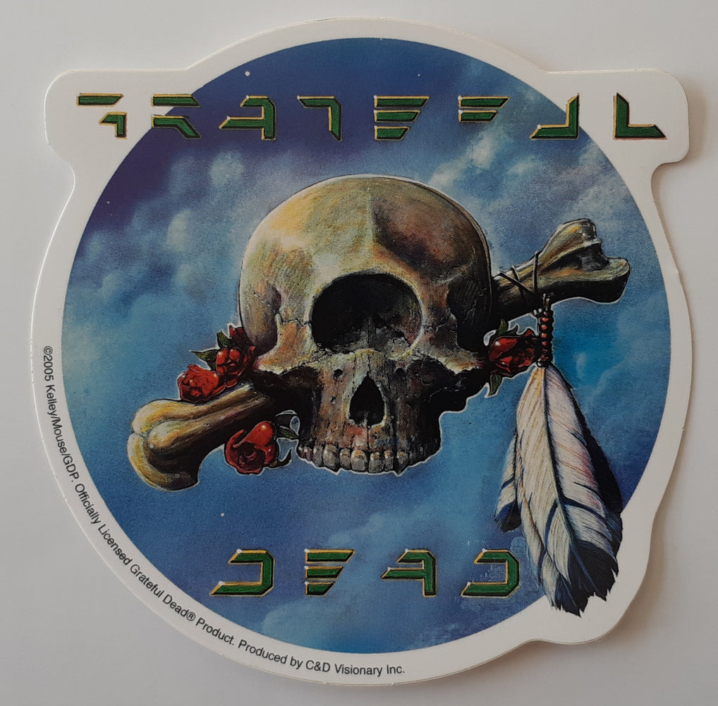 Grateful Dead Skull And Feathers Large Vinyl Sticker