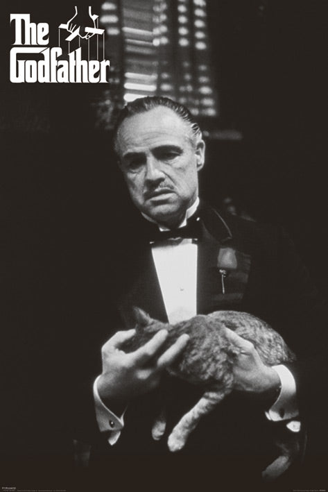 The Godfather Cat Black And White Maxi Poster