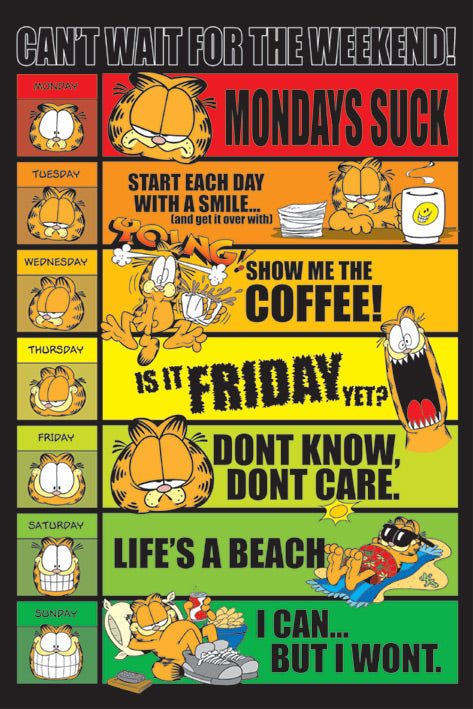 Garfield Days Of The Week Maxi Poster