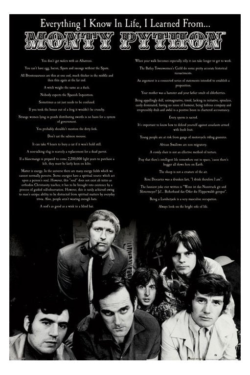 Monty Python Everything I Know In Life Maxi Poster