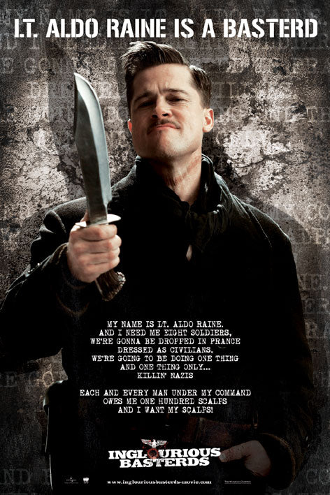 Inglourious Basterds Speech By Aldo Raine Maxi Poster