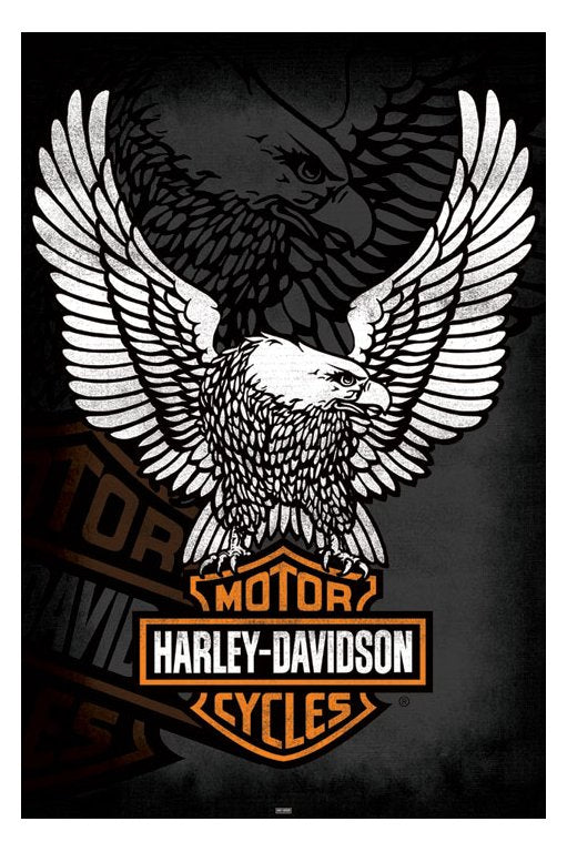 harley davidson eagle logos black and white