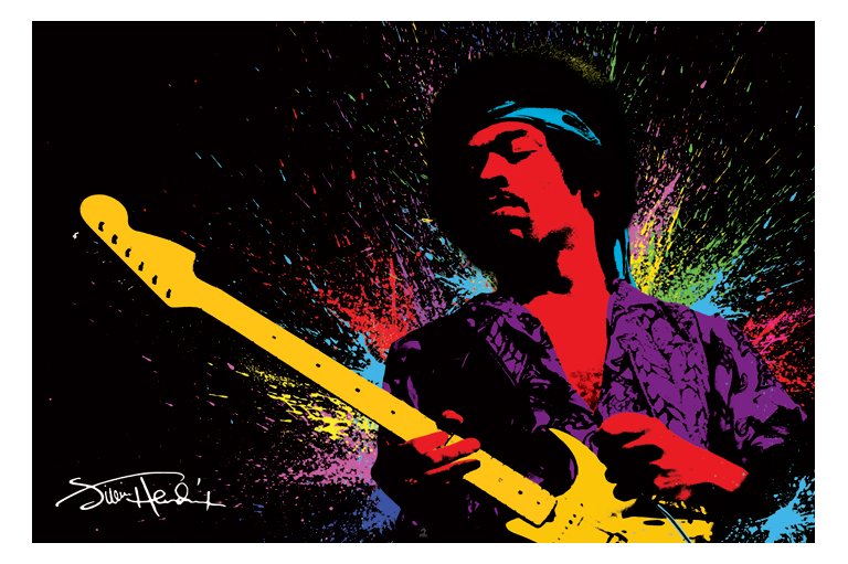 Jimi Hendrix Paint Landscape Maxi Poster