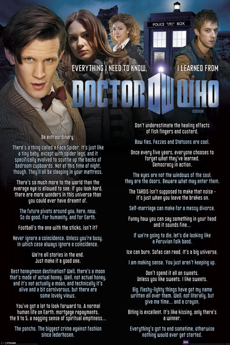 Doctor Who Everything I Know Matt Smith Maxi Poster