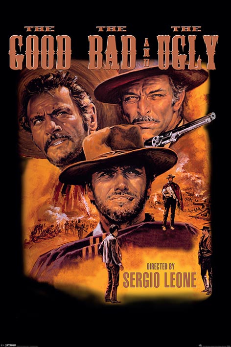 The Good The Bad And The Ugly Movie Black Border Maxi Poster