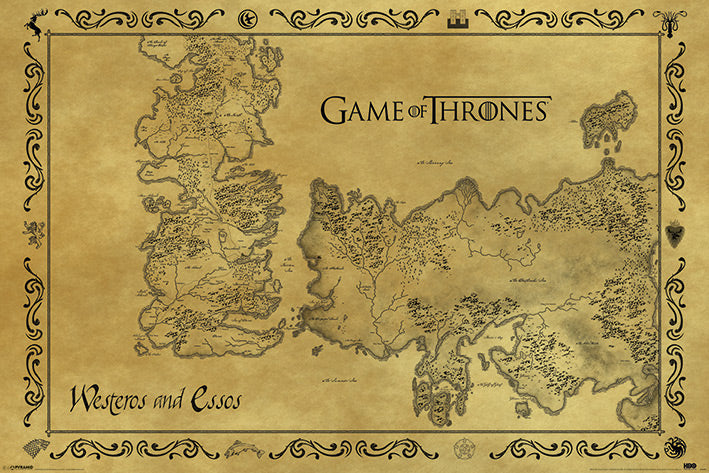 Game Of Thrones Antique Map Maxi Poster