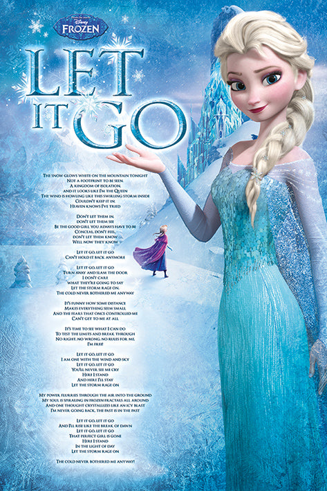 Frozen Let It Go Elsa Lyrics Maxi Poster