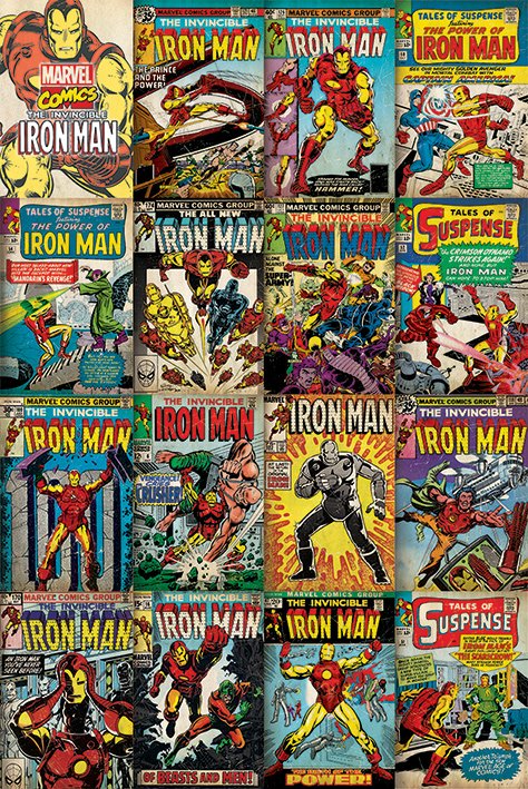 Iron Man Comic Covers Maxi Poster