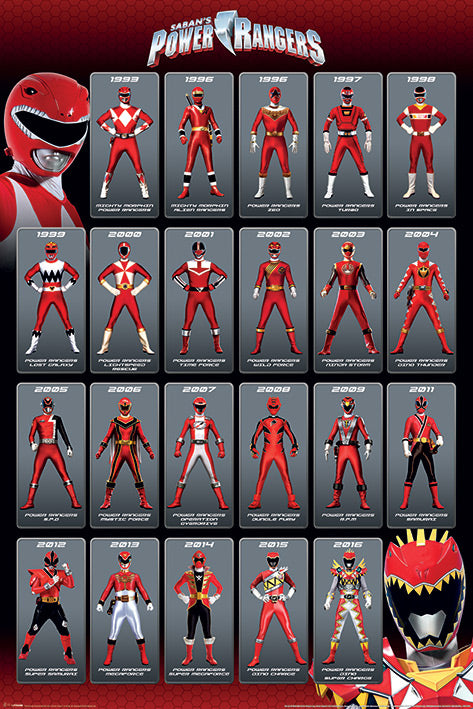 Power Rangers Red Ranger Evolution Maxi Poster