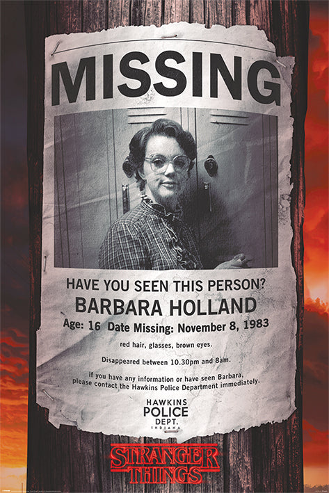 Stranger Things Missing Barbara Maxi Poster