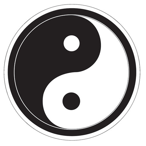 Yin And Yang Black And White 95mm Vinyl Sticker