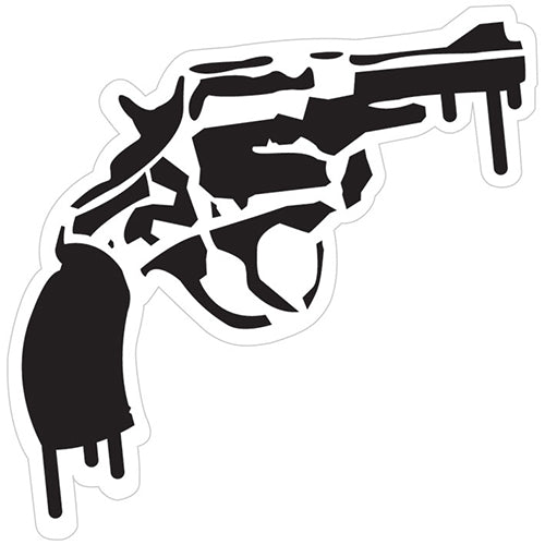 Pistol Die Cut Shaped 12cm Vinyl Sticker