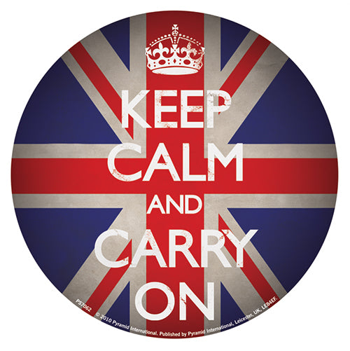 Keep Calm And Carry On Union Jack 95mm Vinyl Sticker