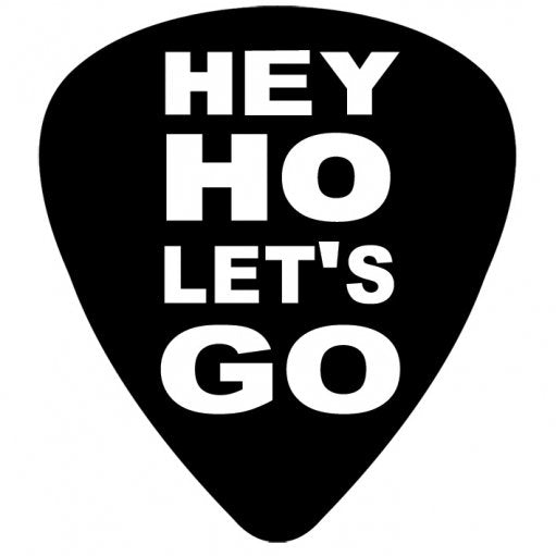 Ramones Hey HO Let's GO Plectrum Shaped 9cm Vinyl Sticker