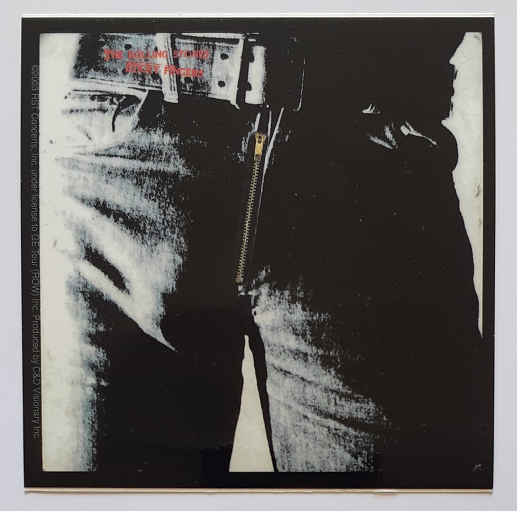 The Rolling Stones Sticky Fingers LP Cover 10cm Square Vinyl Sticker